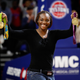 Claressa Shields shows off her 2012 and 2016 Olympic gold medals. Photo credit: Gregory Shamus/Getty